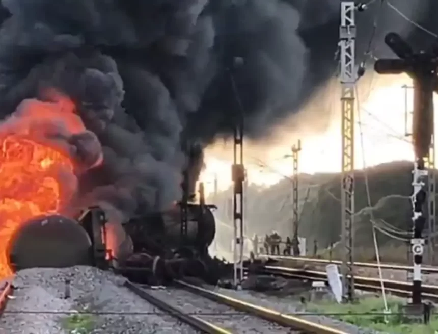 Tanker has caught fire close to Chennai; train services have been cancelled