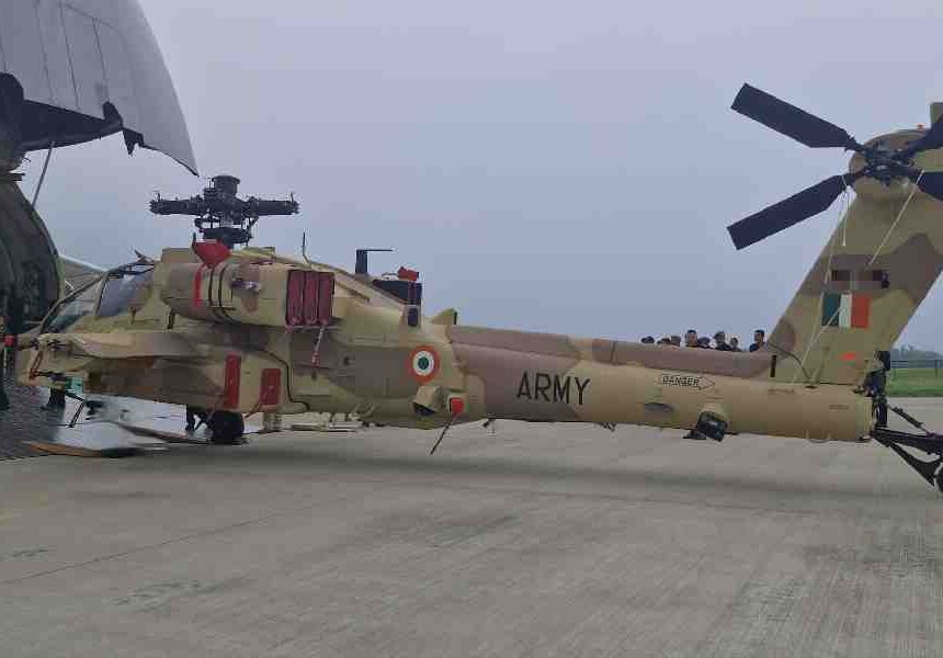 Boeing has provided three Apache helicopters to the Indian Army
