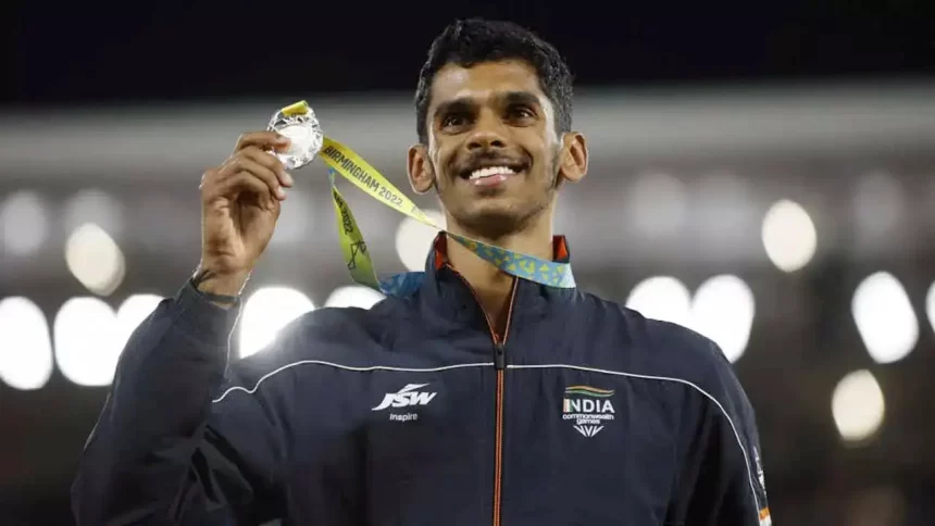 Murali Sreeshankar, the long jumper, celebrates a victorious Return With gold at Indian Open