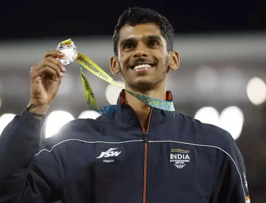 Murali Sreeshankar, the long jumper, celebrates a victorious Return With gold at Indian Open