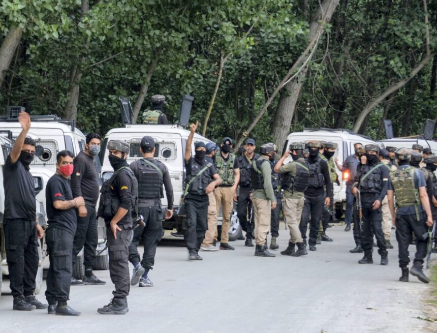 Police operations are currently taking place at 10 sites across Kashmir