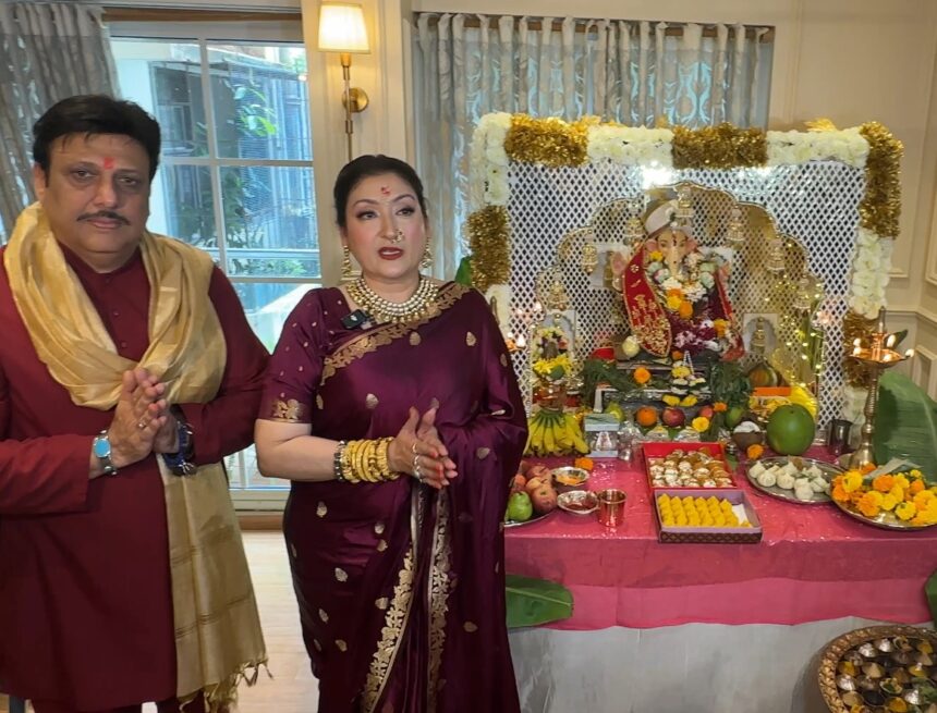 ANI-20250827110819 Govinda Celebrates Ganesh Chaturthi with Sunita Ahuja, Addresses Divorce Rumors Indirectly