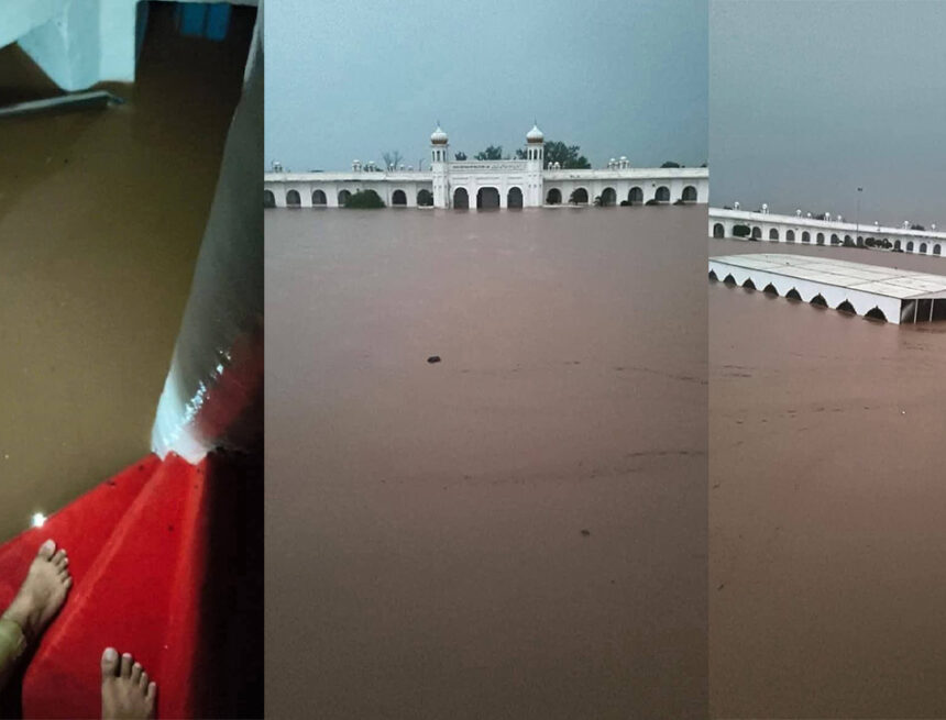 Flood-Water-enters-Gurdwara-Kartarpur-Sahib-Complex-in-West-Punjab-in-Pakistan Punjab Rains: Kartarpur Corridor Flooded as Ravi River Overflows