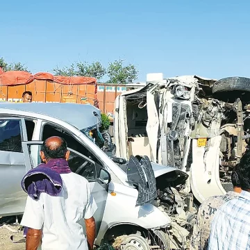 Four people lost their lives in an accident close to Morbi