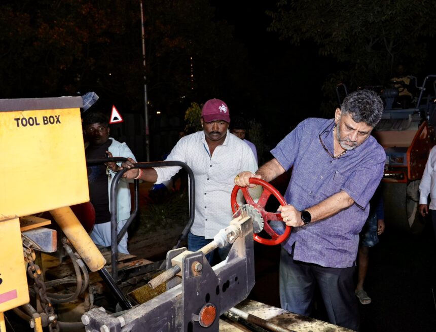 D.K. Shivakumar Conducts Midnight Inspection to Speed Up Bengaluru Road Repairs