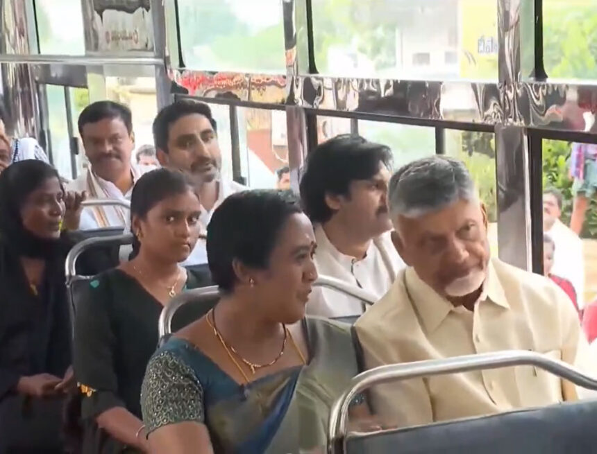 NAIDU2 Andhra Pradesh Launches ‘Stree Shakti’ Scheme Offering Free Bus Travel for Women
