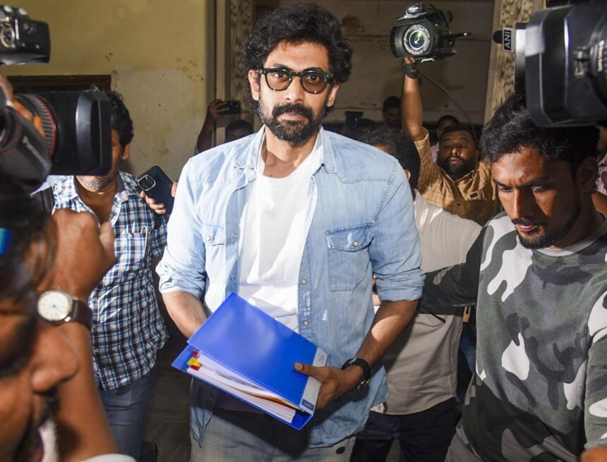 PTI08_11_2025_000043B Actor Rana Daggubati appears before ED in alleged betting app case