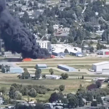 Small Plane Crashes Into Parked Aircraft at Montana Airport, Sparks Massive Fire