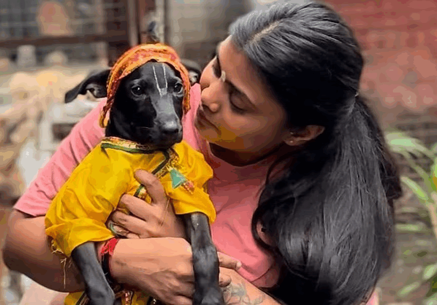 dogJanmashtmi Surat Woman Celebrates Janmashtami with Stray Dogs, Wins Hearts Online
