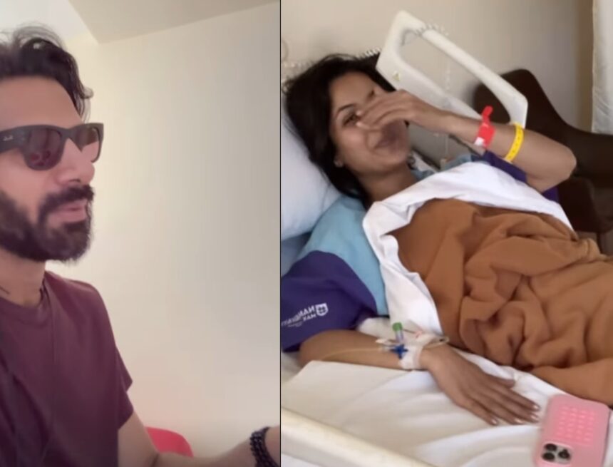 Actress Shehnaaz Gill has admitted to the hospital, Karan Veer Mehra has paid her a visit