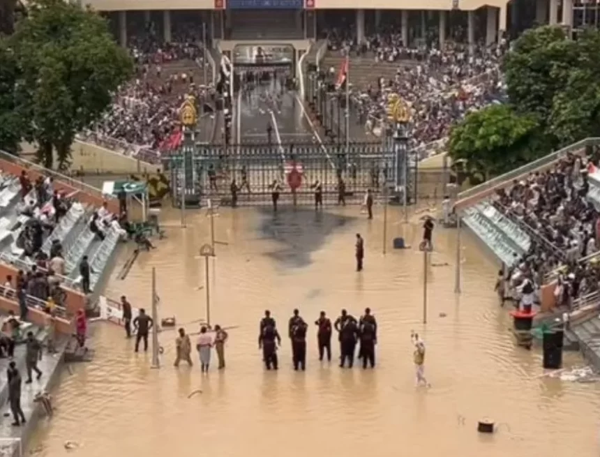 image---2025-08-30T081848.501-1756522131701 Floodwaters Flood Pakistan’s Wagah Border Side as India’s Remains Dry; Social Media Roars
