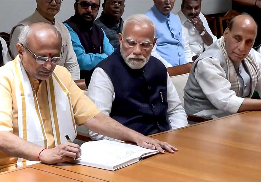 modi_cover-1 NDA Vice Presidential Candidate CP Radhakrishnan Files Nomination With PM Modi, Senior Leaders