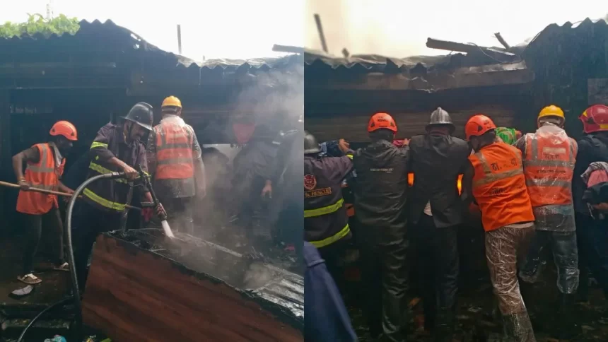 Massive Fire Breaks Out at Parsik Cafe in Thane’s Kalwa, 35 Evacuated Safely