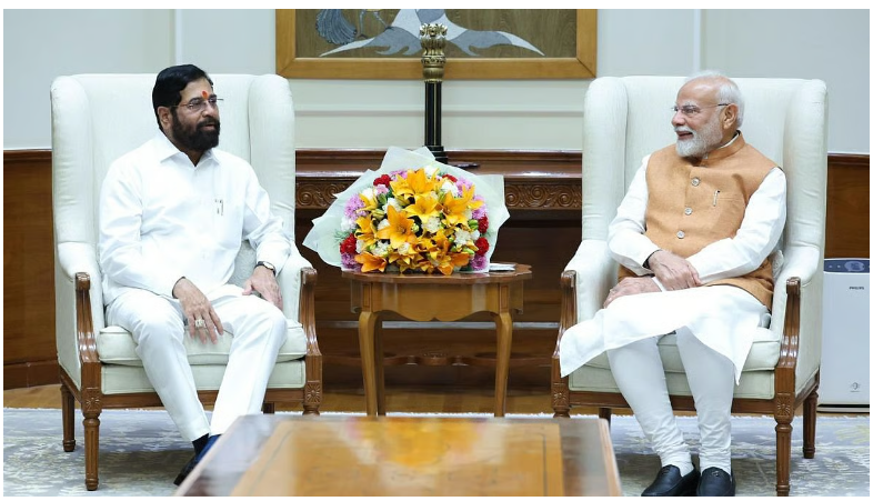 Maharashtra CM with Modi Maharashtra Deputy CM Eknath Shinde Wishes PM Modi on 75th Birthday, Announces ‘Namo Parks’ Scheme