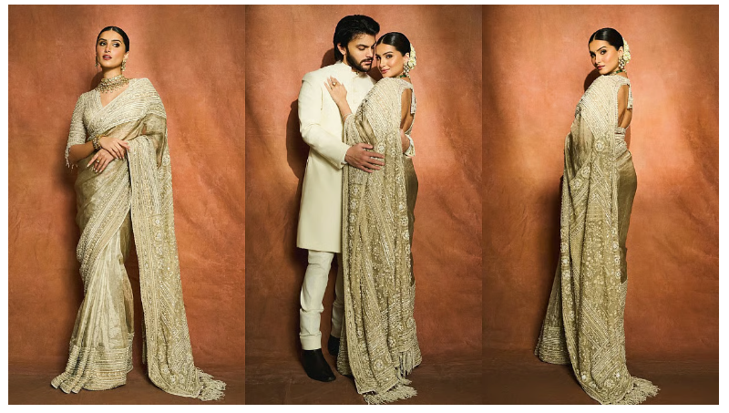 Screenshot 2025-09-01 174403 Tara Sutaria Stuns in ₹4.39 Lakh Kanjeevaram Saree with Boyfriend Veer Pahariya for Ganesh Chaturthi 2025