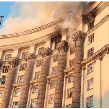 Russian Strikes Ignite Fire in Kyiv Government Building, Kill 3 Including Infant
