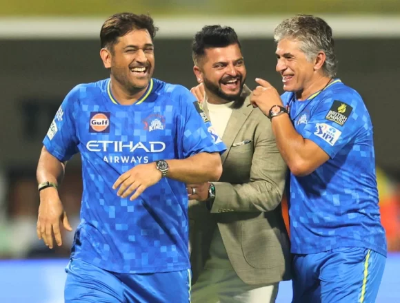 CSK-Dhoni-MS-Suresh-Raina-IPL MS Dhoni Hints at IPL Exit as Fitness Concerns Intensify Ahead of Crucial Decision