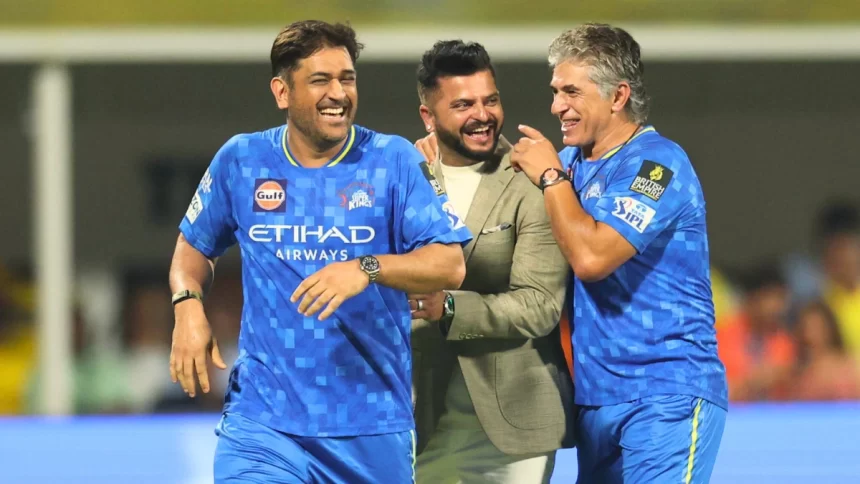 CSK-Dhoni-MS-Suresh-Raina-IPL MS Dhoni Hints at IPL Exit as Fitness Concerns Intensify Ahead of Crucial Decision