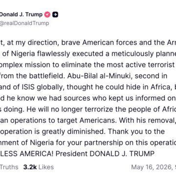 Trump Announces Elimination of ISIS Global Deputy Chief in Joint US-Nigeria Operation