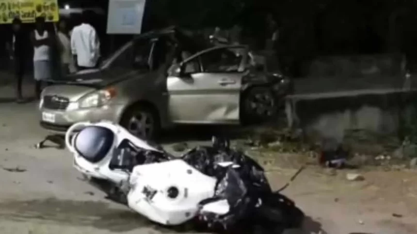 Three Killed in Mahbubnagar Road Crash After Motorcycle Collides Head-On With Car