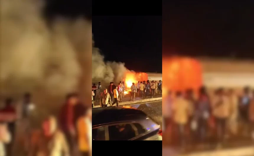 Four Passengers Burned to Death After Luxury Bus Collides with Tanker on Gujarat Highway