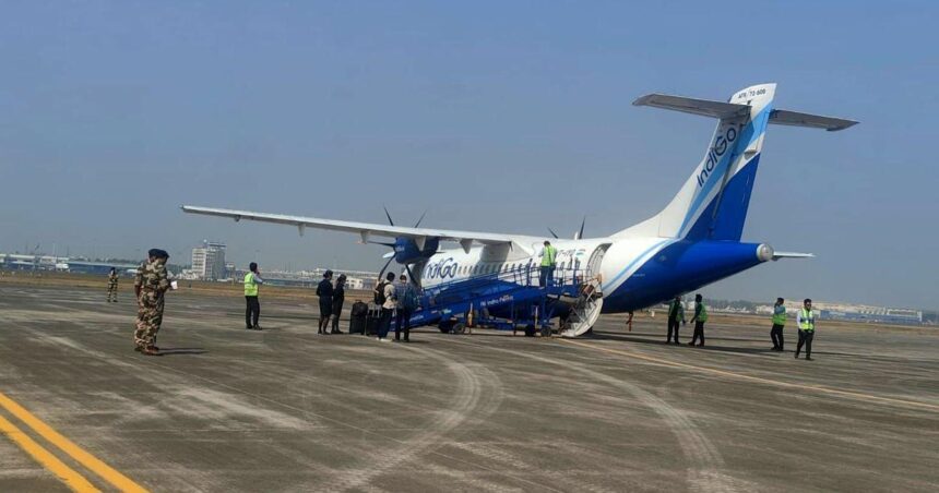 14shilong-indigo-flight Bomb Threat Note Found on Tissue Paper Delays IndiGo Flights at Lucknow Airport, Security Agencies Launch Investigation