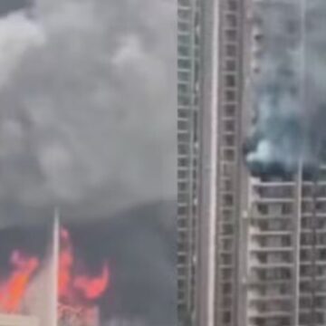 Massive Fire Erupts in Noida High-Rise Apartment, Residents Evacuated as Emergency Teams Rush to Scene