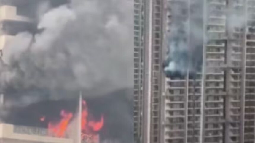 Massive Fire Erupts in Noida High-Rise Apartment, Residents Evacuated as Emergency Teams Rush to Scene
