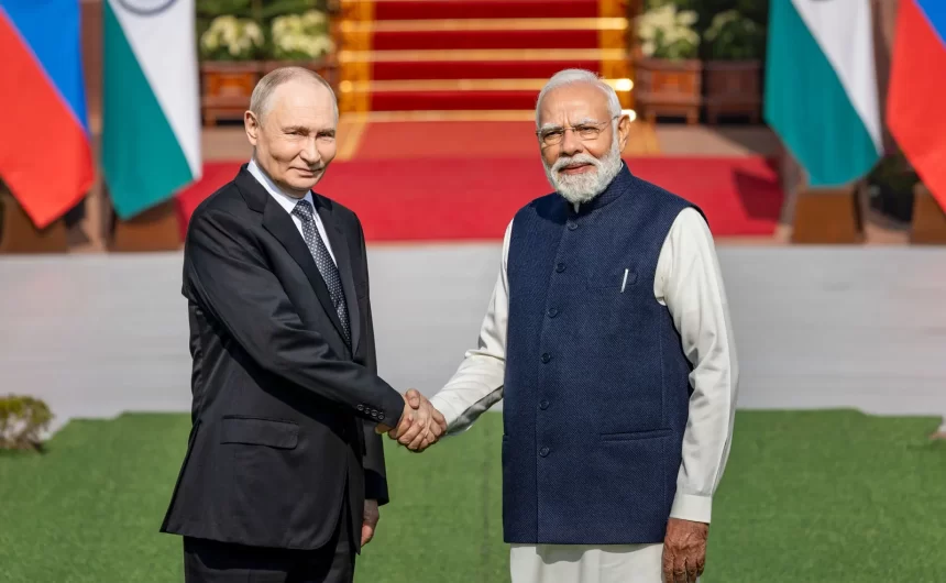 Russian-President-Vladimir-Putin-And-Indian-Prime-Minister-Shake-Hand-Hyderabad-2025 India-Russia Energy Partnership: How Strategic Cooperation Is Reshaping Asia’s Energy Security Landscape