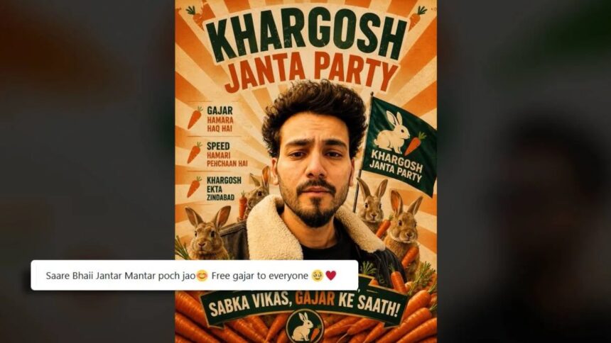Screenshot 2026-06-10 180015 Elvish Yadav’s ‘Khargosh Janata Party’ Sparks Social Media Frenzy With Middle-Class Pitch