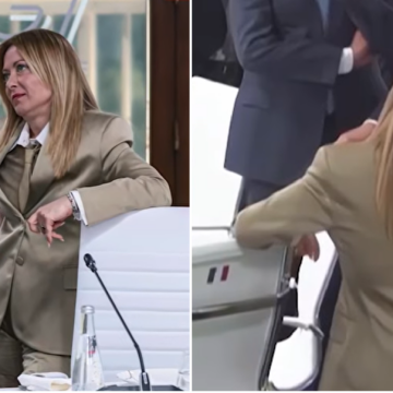 gmviral Giorgia Meloni Explains Viral Pose Beside Donald Trump at G7 Summit