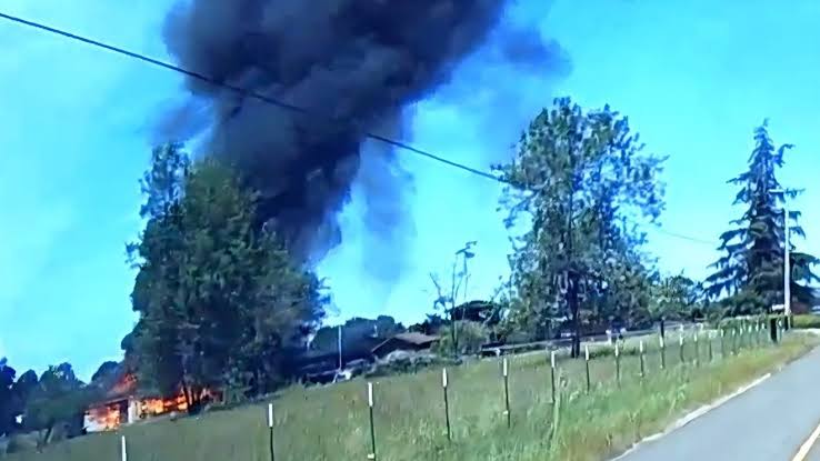 images (43) Massive Barn Fire Engulfs Oregon Property, Dramatic Videos Capture Intense Blaze