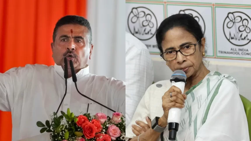 suvendu-adhikari-mamata-banerjee West Bengal Government Faces Fresh Scrutiny as Centre Prepares to Present Four Years of Audit Reports