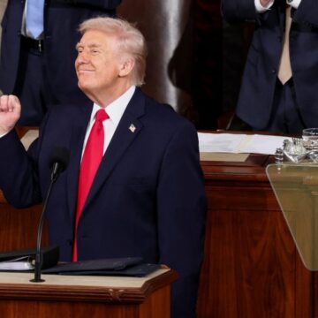 U.S. President Donald Trump delivers the State of the Union address at the U.S. Capitol in Washington D.C. Fact-Checking Donald Trump’s Latest Election Speech: Examining His Claims on Immigration, Inflation, Jobs and the Economy