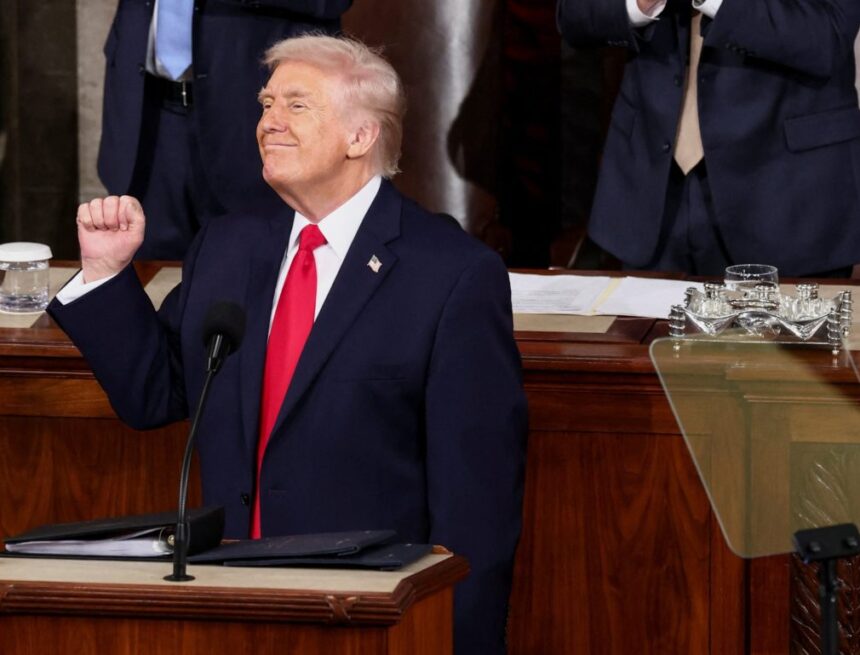 U.S. President Donald Trump delivers the State of the Union address at the U.S. Capitol in Washington D.C. Fact-Checking Donald Trump’s Latest Election Speech: Examining His Claims on Immigration, Inflation, Jobs and the Economy