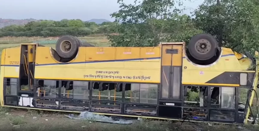 202607133862499-362ba8fc-cf13-4ac8-930c-387b7f7baa1b Madurai Bus Collision Leaves Six Dead, Over Twenty Injured in Devastating Head-On Crash