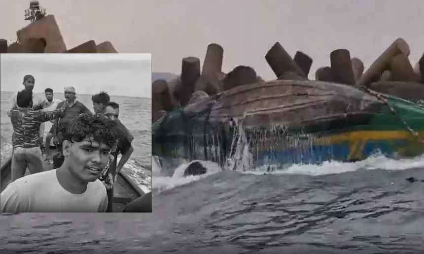 2064524-vizagboat-accident Seven Fishermen Survive After Fishing Boat Capsizes Off Visakhapatnam Coast