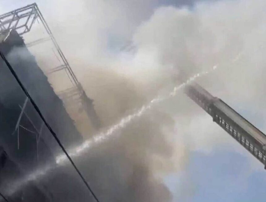 Massive Fire Erupts at 12-Storey Government Building in Lucknow, Emergency Response Teams Launch Rescue Operations