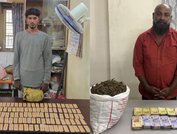 Tambaram drug case arrest Tambaram Police Bust Drug Network, Seize 1,100 Banned Tablets and 5 Kg of Ganja; Two Arrested