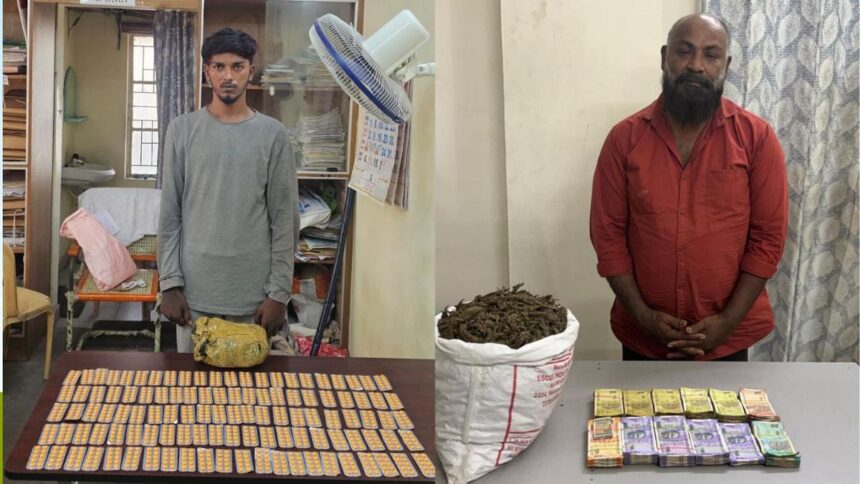 Tambaram Police Bust Drug Network, Seize 1,100 Banned Tablets and 5 Kg of Ganja; Two Arrested