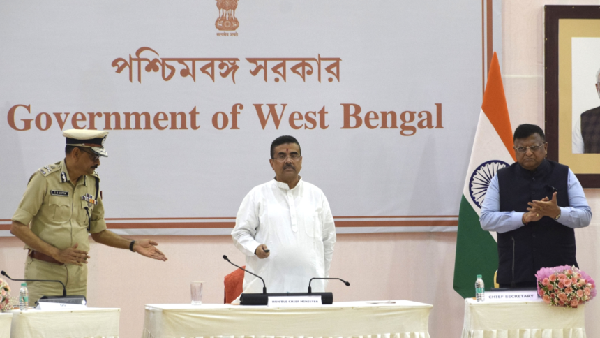 West-Bengal-Chief-Minister-Suvendu-Adhikari-inaugurates-the-Cyber-Help-Desk-and-Durga-Squad-at-Nabanna.-Express-photo Mamata Banerjee Accuses Suvendu Adhikari of Politicising Crime Data, Urges Police to Ensure Transparency