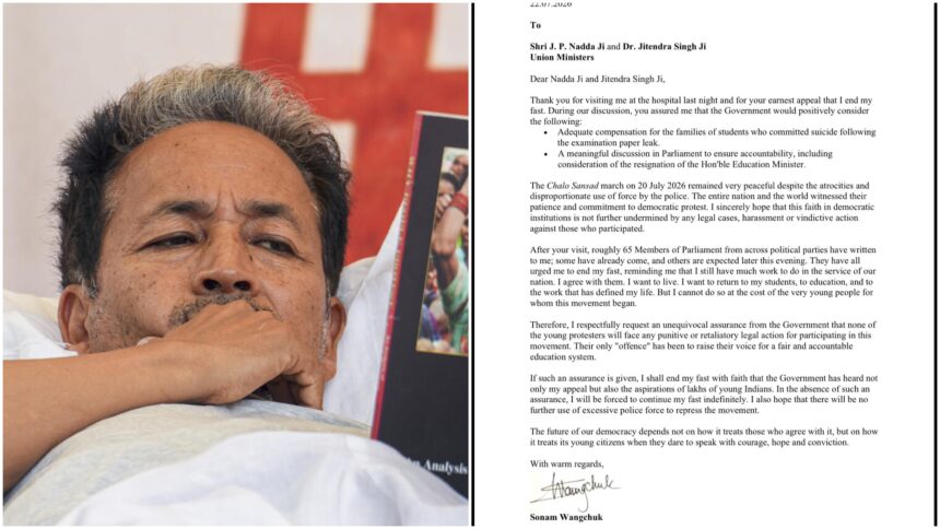 Sonam Wangchuk Ends 26-Day Hunger Strike After Government Assures No Action Against Peaceful Protesters