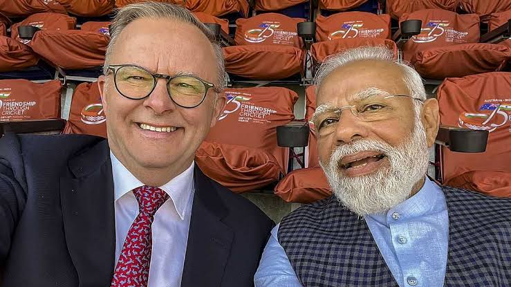 images (77) PM Modi Compares India-Australia Partnership to Cricket, Wins Applause During Meeting with Australian PM