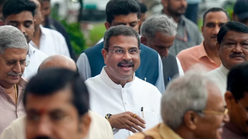 new-delhi-union-education-minister-dharmendra-pradhan-during-the-monsoon-session-of-the-parliament-253428836-16x9_0 BJP Leaders Rally Around Dharmendra Pradhan as Former Education Minister Receives Warm Parliament Welcome