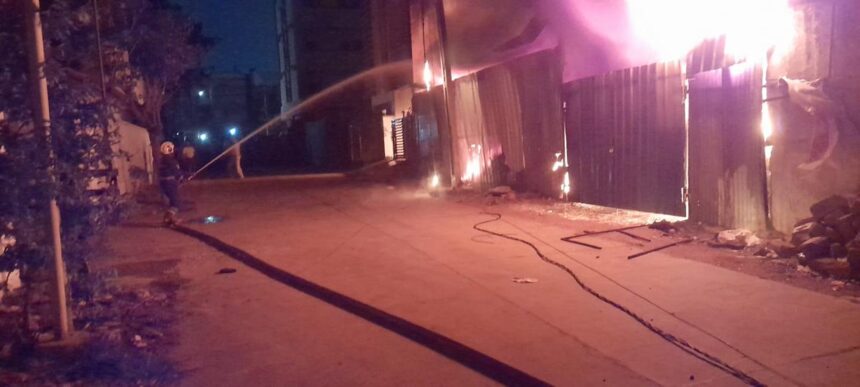 scrap godown fire Hyderabad Fire Engulfs Scrap Warehouse, Spreads to Residential Building; Six Residents Rescued Safely
