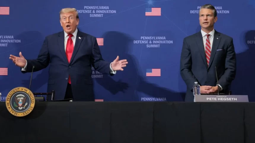 07trump-hegseth Trump Rejects Claims of US Weapons Shortage, Defends Defence Chief Hegseth Amid Iran War Reports