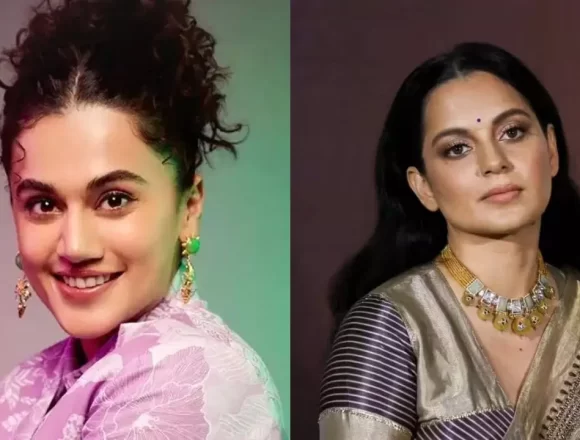 Taapsee-Pannu-Kangana-Ranaut-L-R Taapsee Pannu Asks Media to Stop Reviving Her Feud With Kangana Ranaut