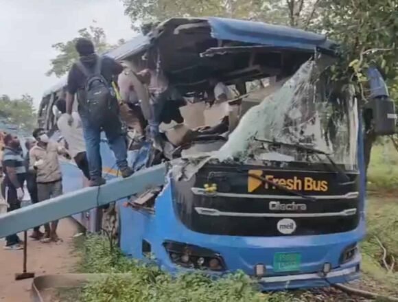 Six Killed, 20 Injured After Private Bus Crashes Into Stationary Truck in Telangana’s Suryapet