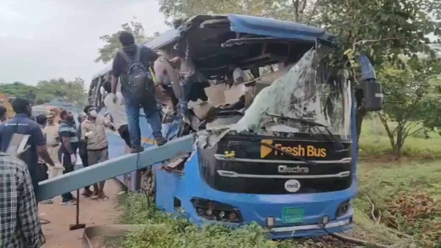 Untitled-design_20260826_082531_0000 Six Killed, 20 Injured After Private Bus Crashes Into Stationary Truck in Telangana’s Suryapet