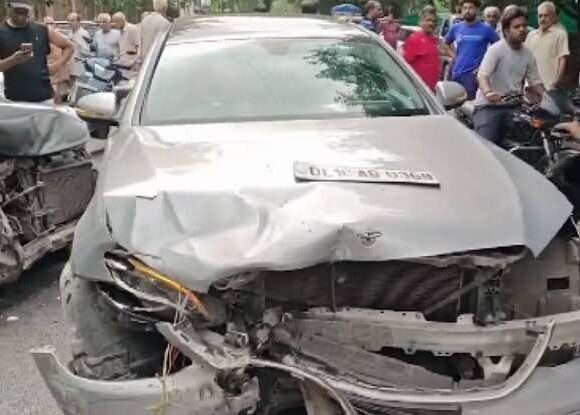 images (17) 70-Year-Old Woman Dies After Mercedes Crashes Into Car in Delhi’s Narela; Driver Arrested